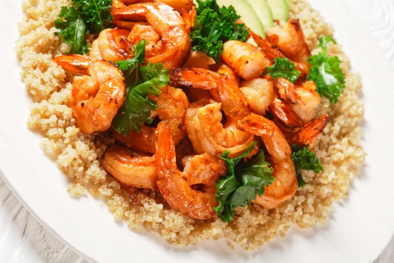 8 Grilled Shrimp with Quinoa