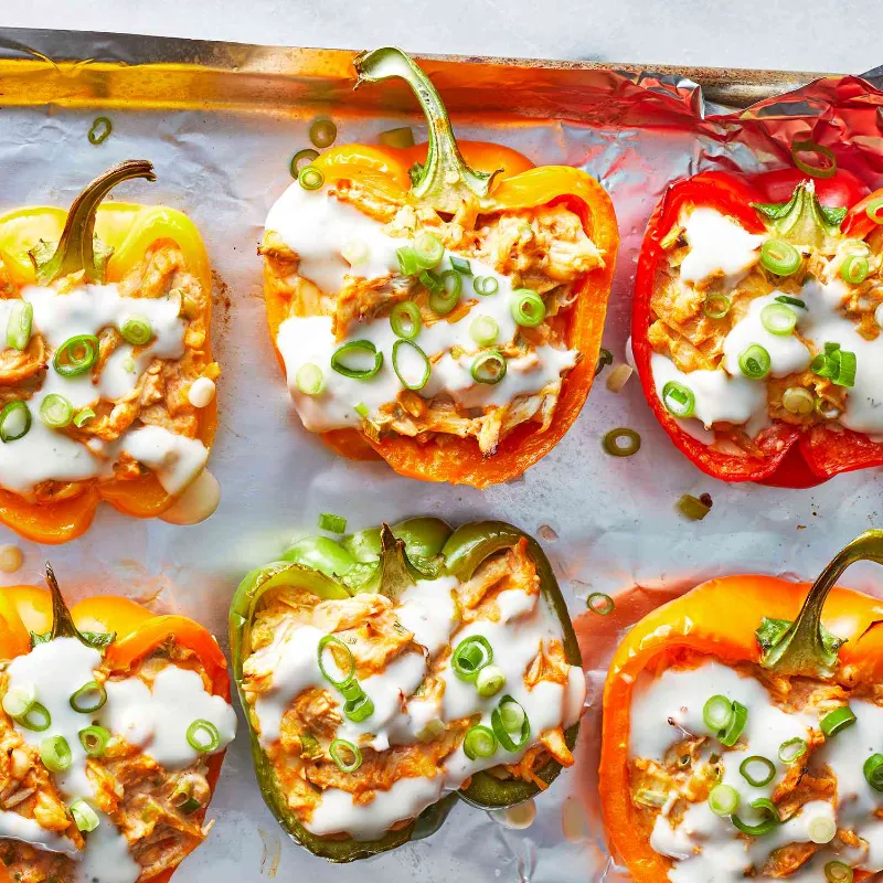 8. Chicken Stuffed Bell Peppers