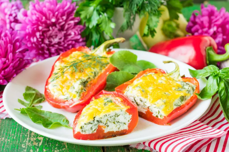 8. Cottage Cheese Stuffed Bell Peppers