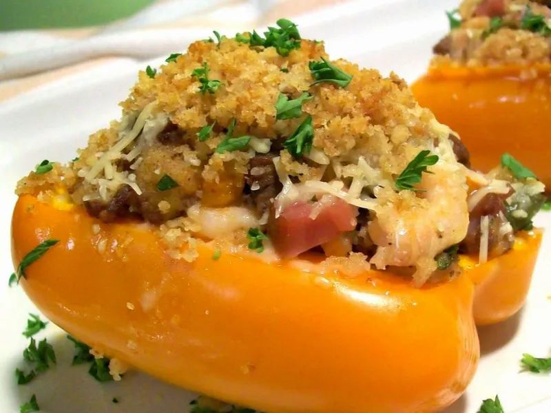 8. Halibut Stuffed Peppers