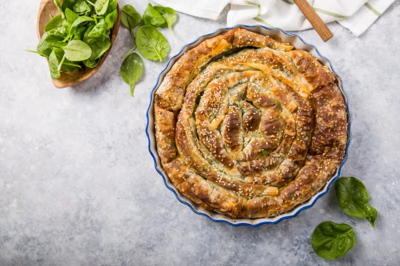 8. Spinach and Feta Croissant Bake