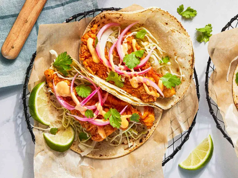 9 Crispy Panko Halibut Tacos