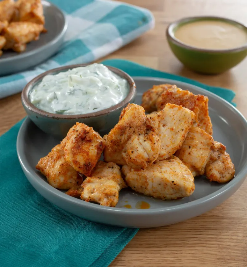 9. Chicken Nugget Bites with Dipping Sauces