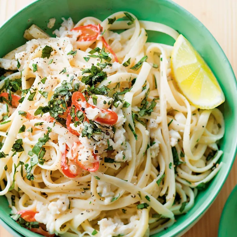 9. Garlic Herb Crab Pappardelle