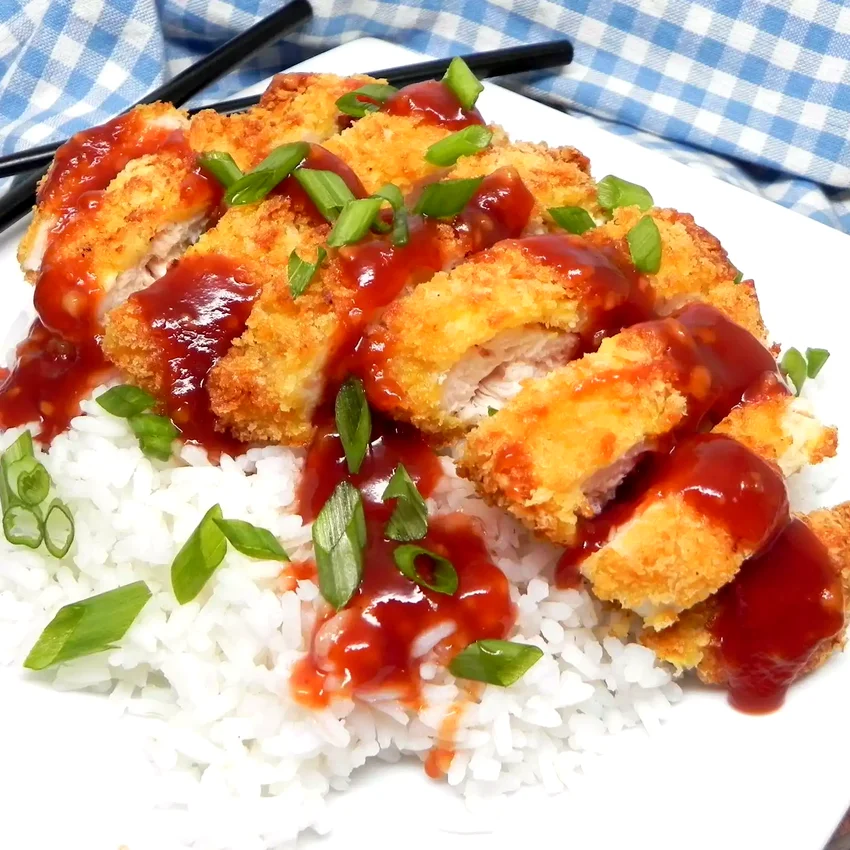 44 Hot Weather Air Fryer Recipes for Easy Summer Cooking Air Fryer Chicken Katsu with Homemade Katsu Sauce