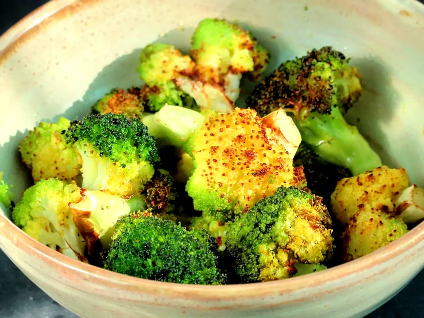 9 Air Fryer Broccoli Dishes You Need to Try Right Now Air Fryer Roasted Broccoli and Cauliflower