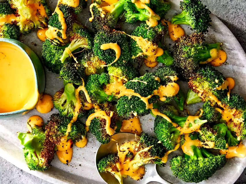 9 Air Fryer Broccoli Dishes You Need to Try Right Now Air-Fryer Roasted Broccoli with Cheese Sauce