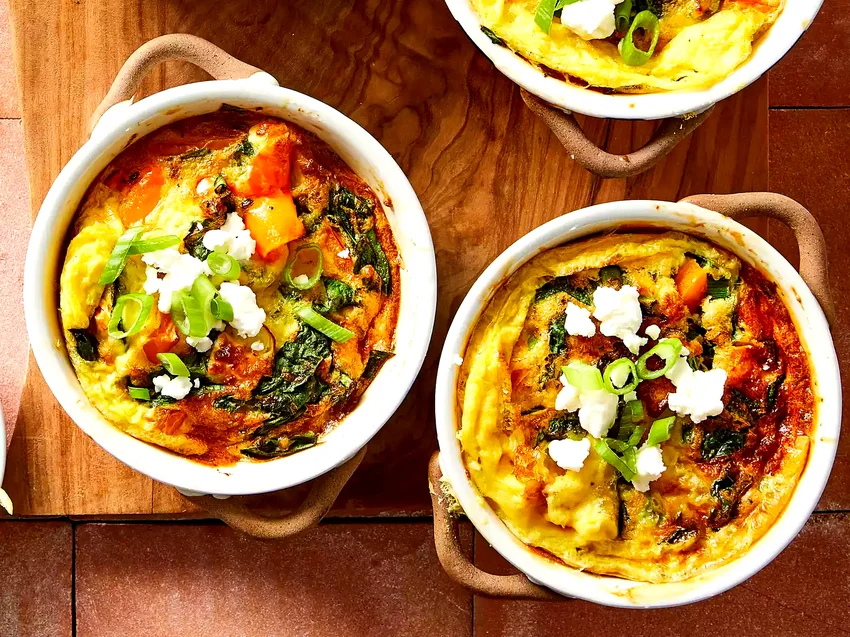 Top 50 Egg Breakfast Ideas to Simplify Your Mornings Air Fryer Spinach, Pepper, and Feta Egg Bites
