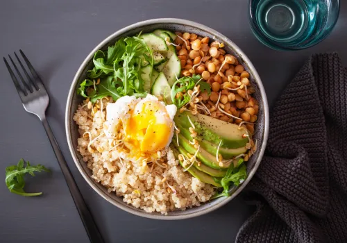 Avocado and Egg Quinoa Bowl