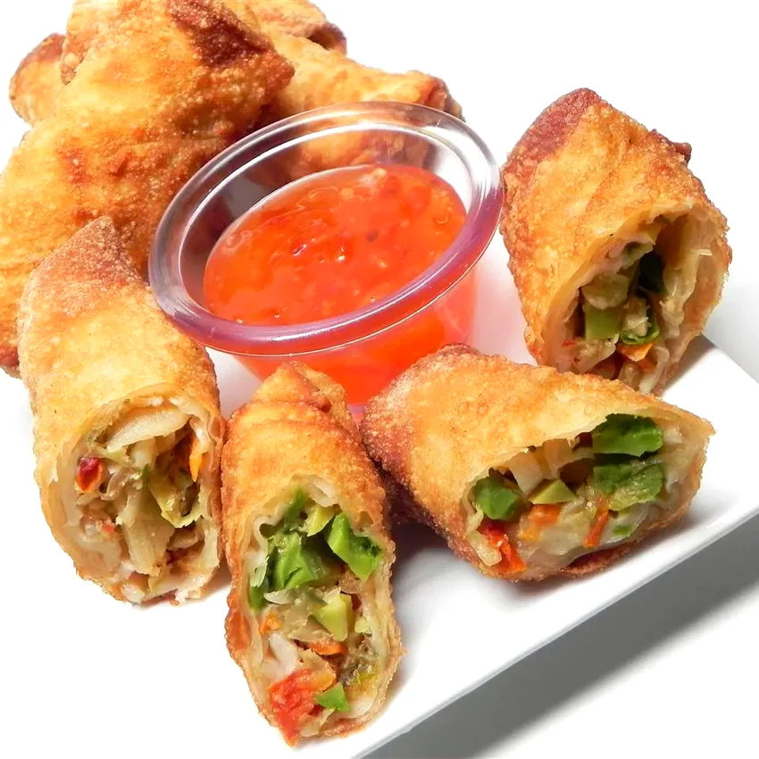 15 Amazing Poolside Party Snacks That Beat The Heat Avocado and Sun-Dried Tomato Spring Rolls