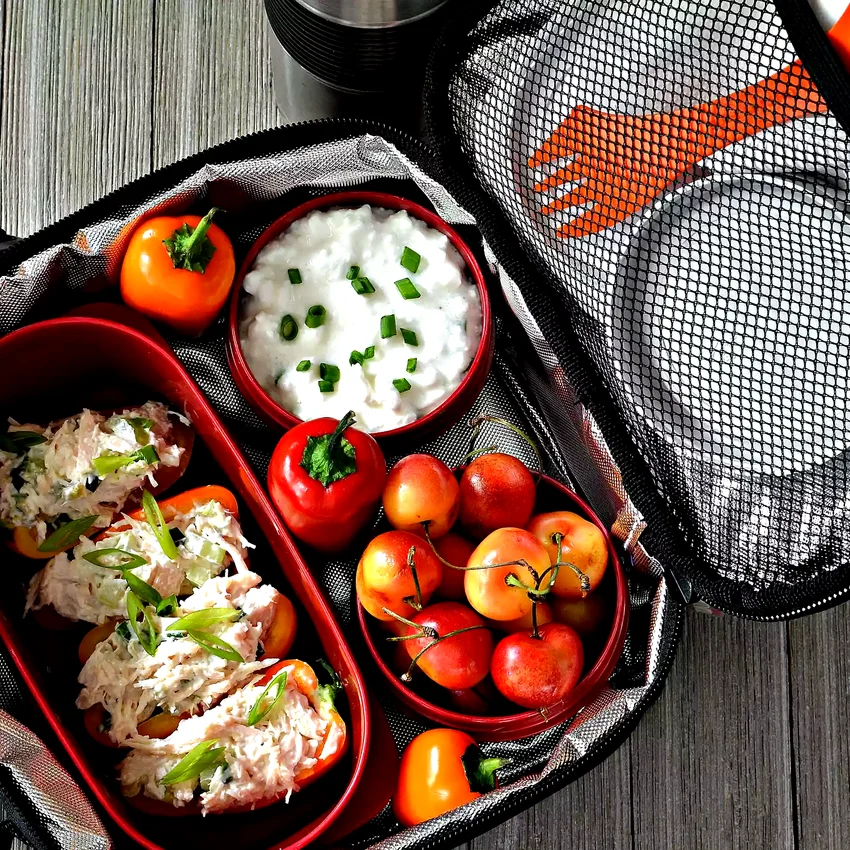Baby Bell Peppers with Chicken Salad