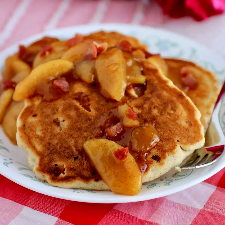 17 Fall Apple Pancake Recipes for Cozy Morning Meals Bacon Bourbon Apple Pancakes