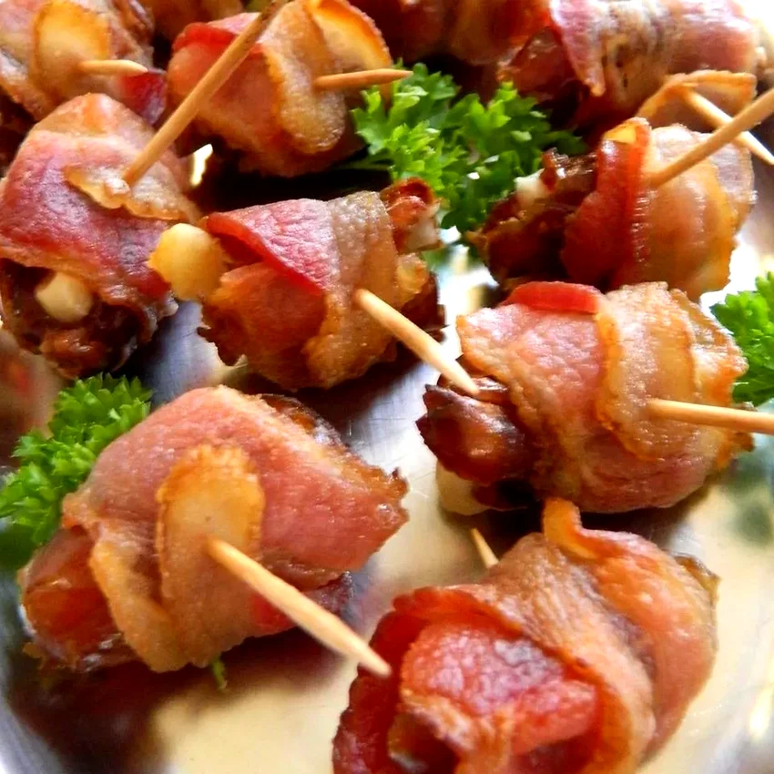 15 Elegant Appetizers Perfect for Home Entertaining Bacon-Wrapped Dates Stuffed with Manchego Cheese