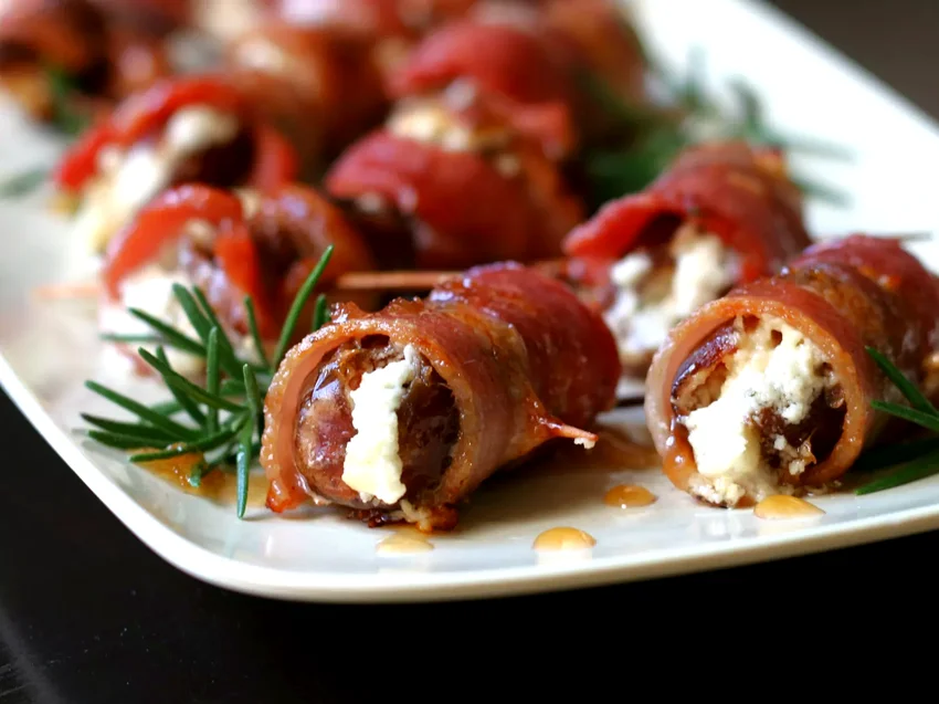 12 Fiery Honey Dishes for Sweet and Spicy Food Lovers Bacon-Wrapped Dates with Goat Cheese