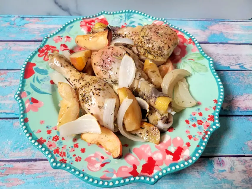 25 Hearty Main Course Recipes Featuring Sweet Apples Baked Chicken Legs with Apples and Onions