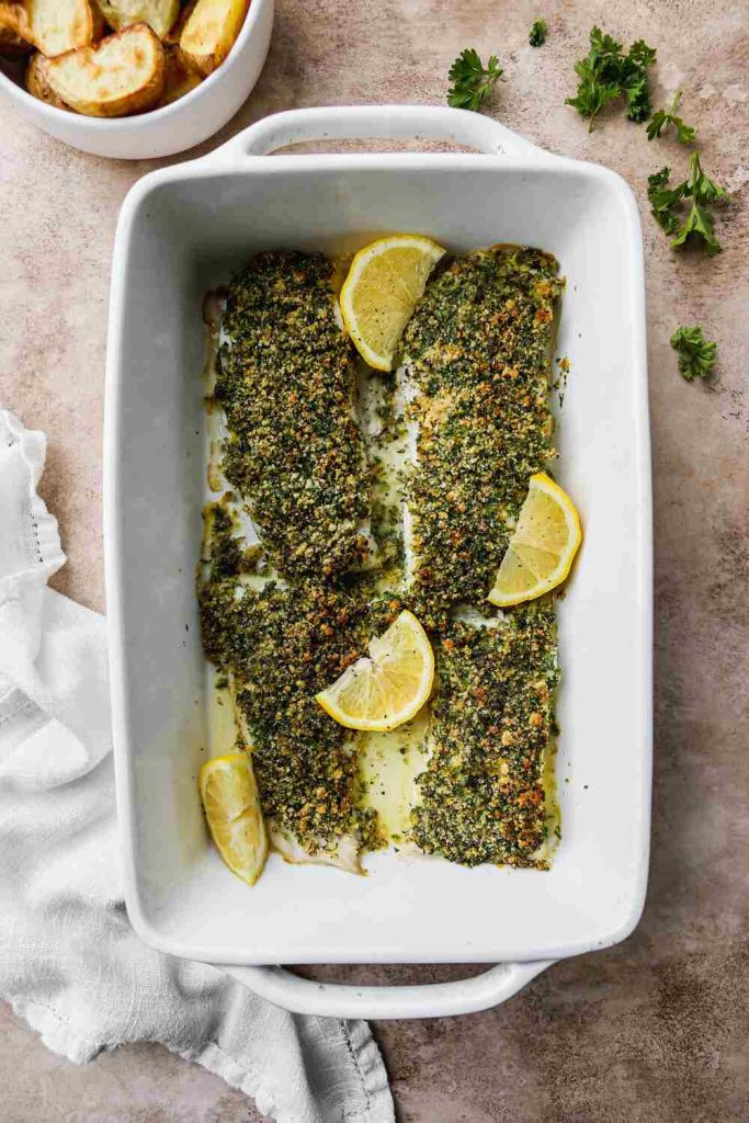 Baked Cod with Herb Crust