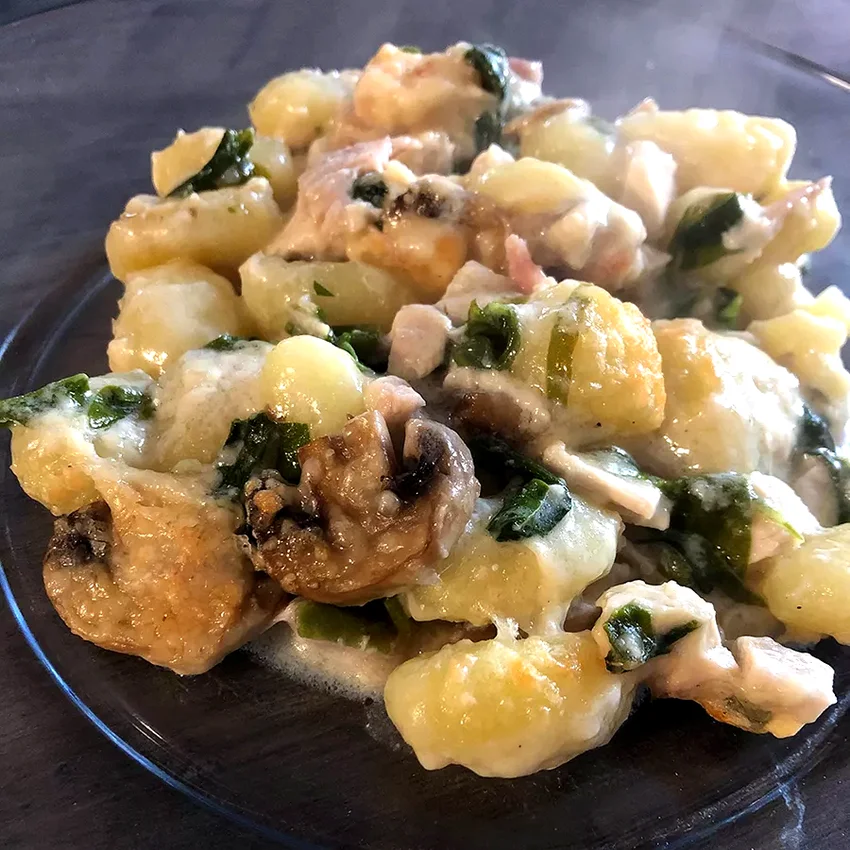 27 Best Recipes Featuring Spinach and Mushroom Combinations Baked Mushroom, Spinach, and Chicken Gnocchi