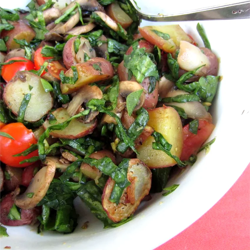 27 Best Recipes Featuring Spinach and Mushroom Combinations Baked Mushrooms and Potatoes with Spinach