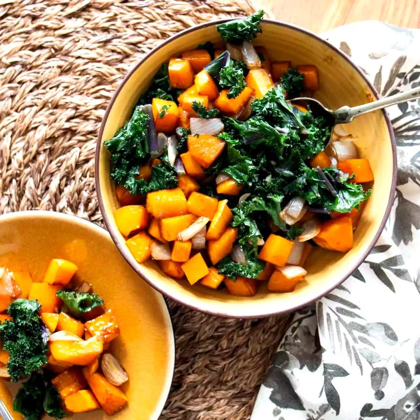 Balsamic Butternut Squash with Kale