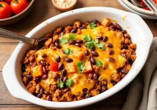 Beef and Black Bean Taco Bake