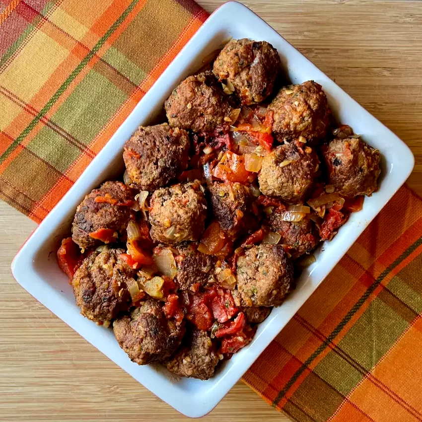 12 Ground Bison Dishes That Expand Beyond Basic Burgers Bison Meatballs with Tomatoes and Herbs