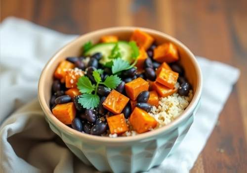 Black Bean and Sweet Potato Burrito Bowl