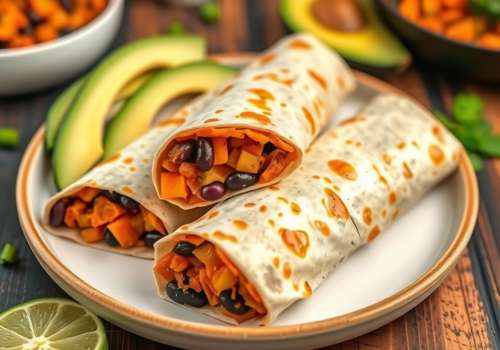 Black Bean and Sweet Potato Burritos