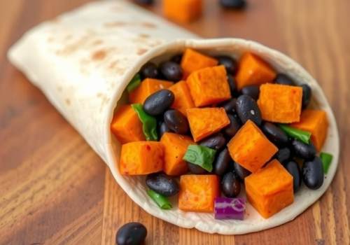 Black Bean and Sweet Potato Wrap