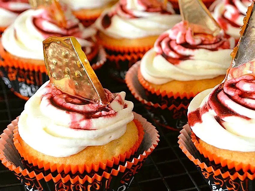 32 Amazing Desserts Using White Cake Mix for Easy Baking Bloody Broken Glass Cupcakes