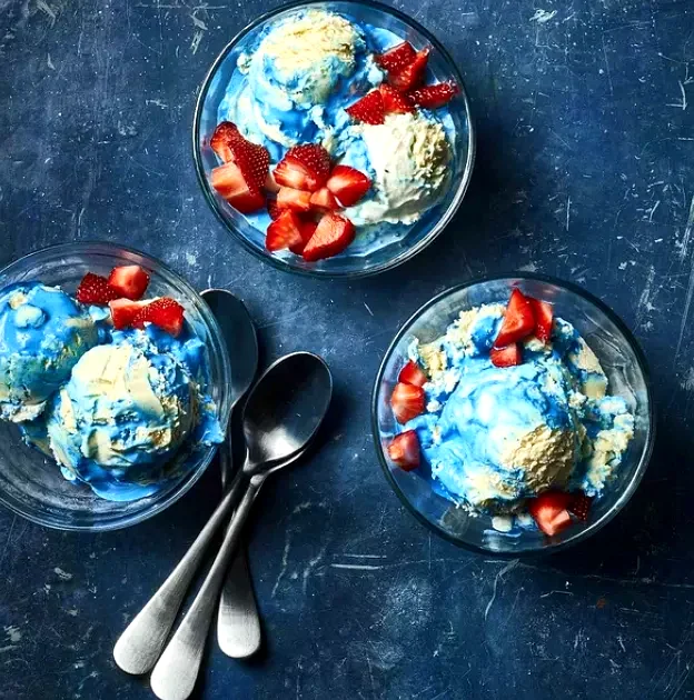 Blue Marshmallow Sundaes
