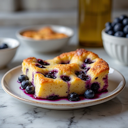 Blueberry Cream Cheese Bread Pudding