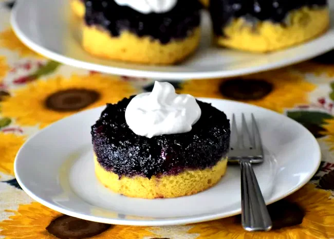 Blueberry Upside-Down Mini Cakes