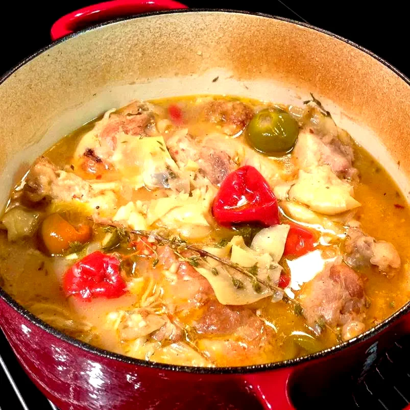 Best Mediterranean Diet Recipes for Healthy Living Braised Chicken and Artichoke Hearts with Lemon, Cherry Peppers and Thyme