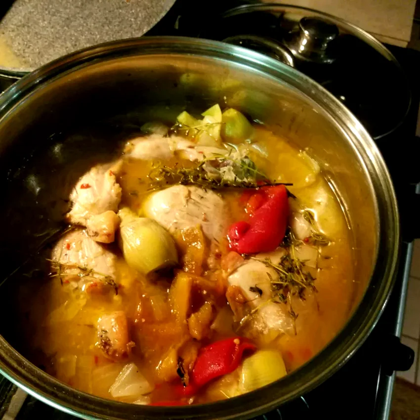 15 Easy Chicken Broth Recipe Ideas for Delicious Meals Braised Chicken and Artichoke Hearts with Lemon, Cherry Peppers and Thyme