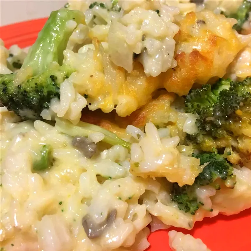 Broccoli, Rice, Cheese, and Chicken Casserole