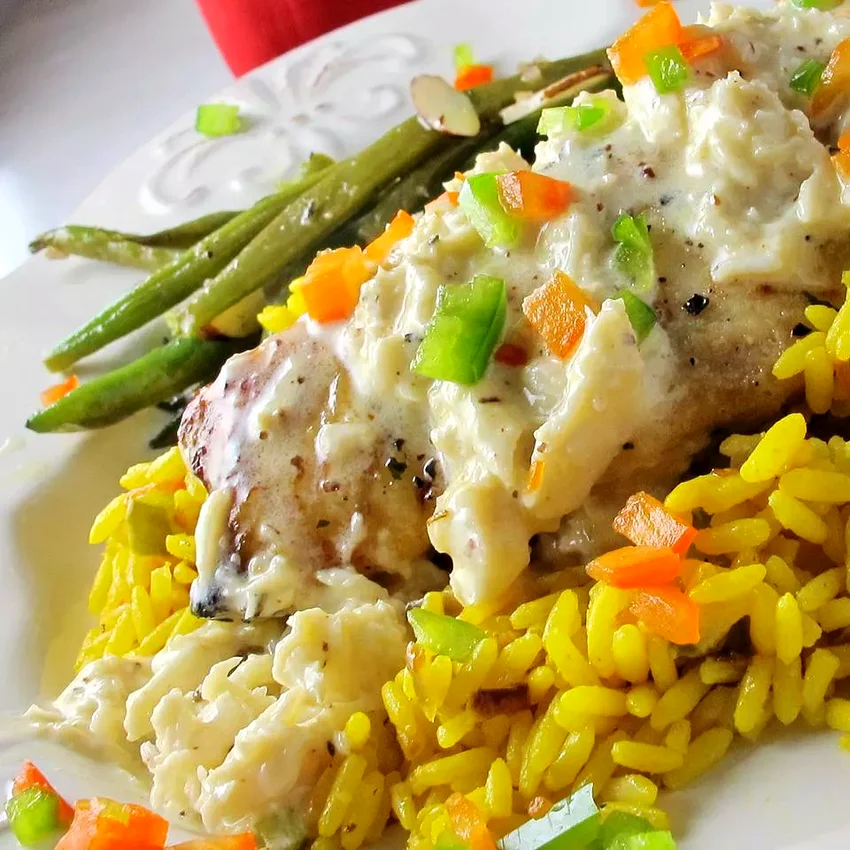 27 Simple Canned Crab Recipes for Any Occasion Broiled Grouper with Creamy Crab and Shrimp Sauce