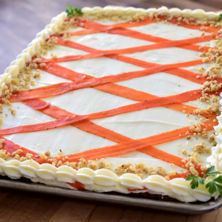 13 Creative Carrot Dessert Ideas Perfect for Easter Brown Butter Carrot Sheet Cake with Brown Butter-Cream Cheese Frosting