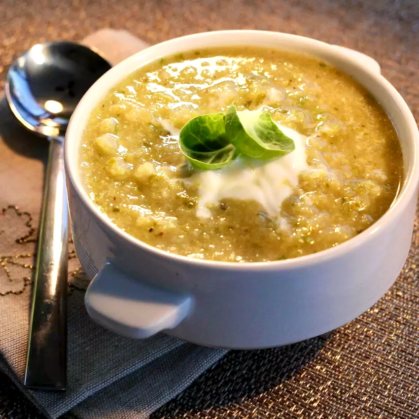 20 Top Fall Soup Recipes for Cozy Seasonal Comfort Brussels Sprouts Soup with Caramelized Onions