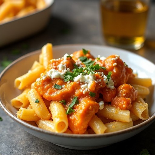 Buffalo Chicken Blue Cheese Macaroni