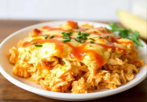 Buffalo Chicken Egg Casserole