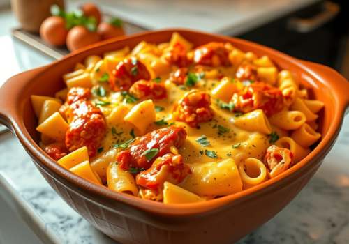 Buffalo Chicken Pasta Bake