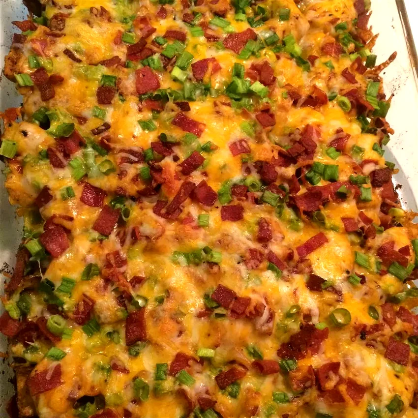 Buffalo Chicken and Roasted Potato Casserole