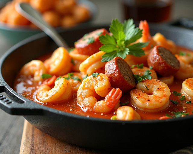 Cajun Shrimp and Andouille Sausage Casserole