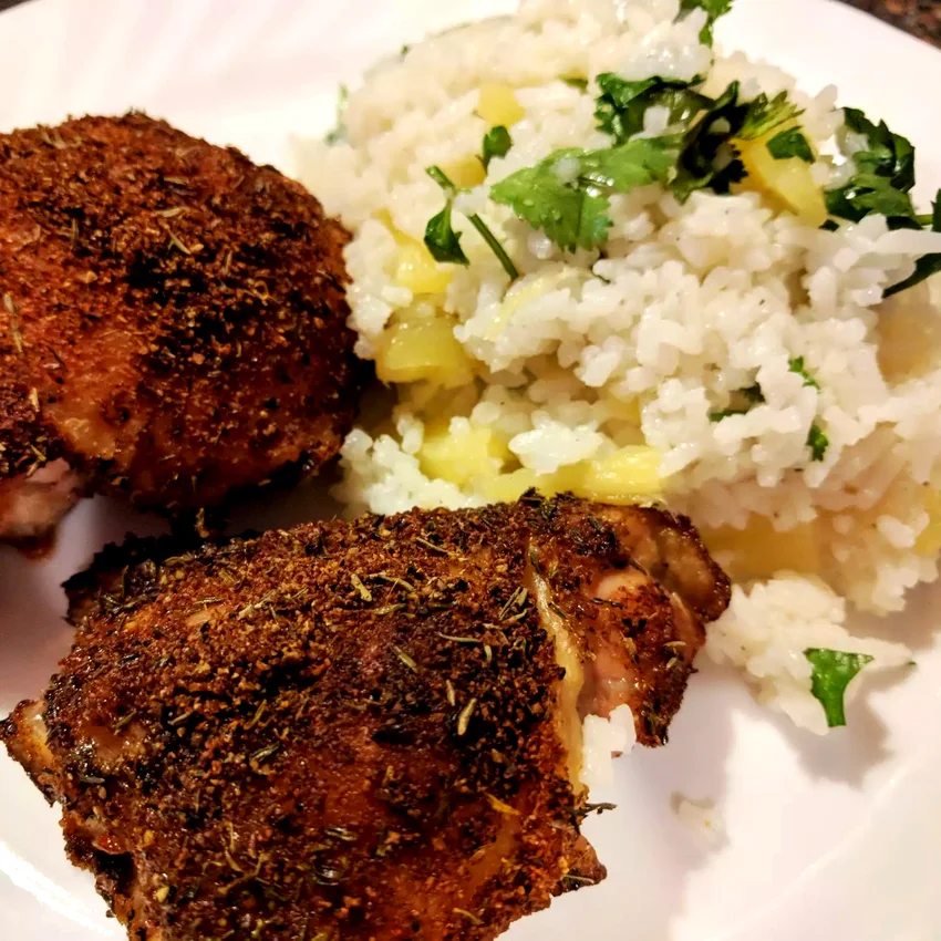15 Delicious Sweet and Savory Canned Pineapple Recipes Caribbean Chicken with Pineapple-Cilantro Rice