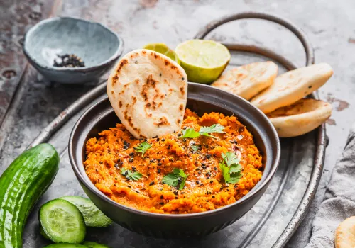 Carrot and Cumin Yogurt Dip with Flatbread