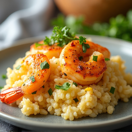 Cauliflower Rice Shrimp Casserole