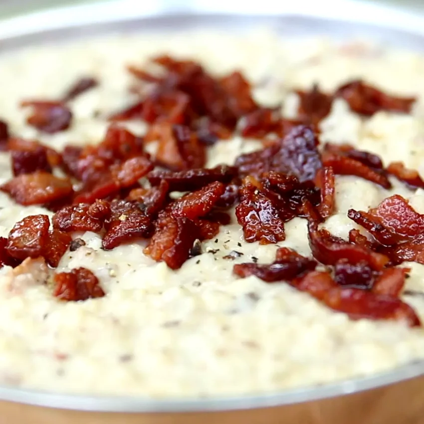 Cheesy Cauliflower Risotto with Bacon