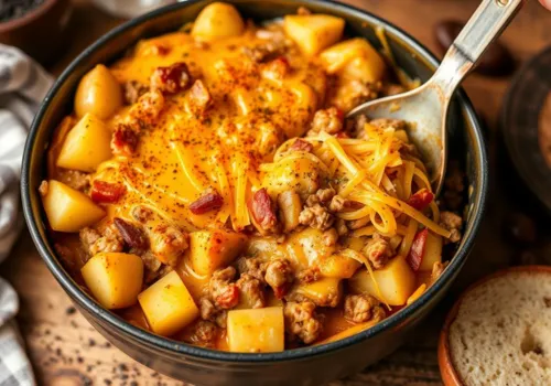 Cheesy Ground Beef and Potato Casserole