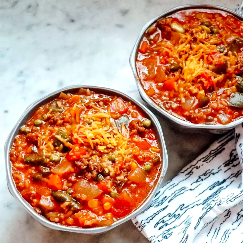 25 Creative Ways to Cook with Canned Tomato Soup Cheesy Hamburger Stew with Rice