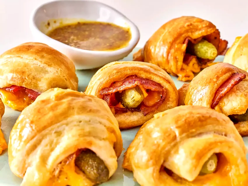 20 Crescent Roll Party Appetizers That Wow Every Crowd Cheesy Pickle Pigs in a Blanket